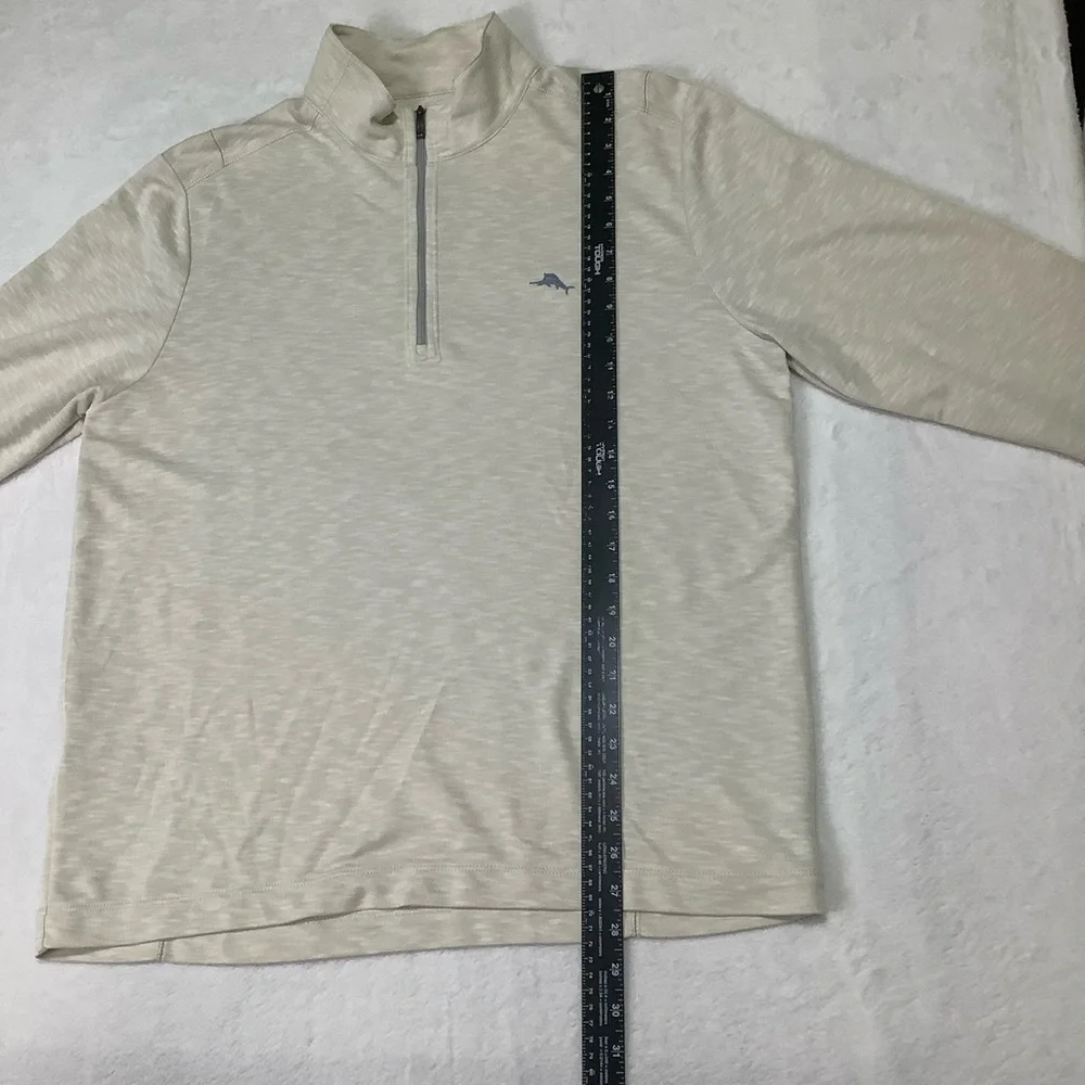 Tommy Bahama Quarter Zip Pullover Sz Large 
Oatmeal Cream - Picture 5 of 7